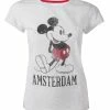 Official Disney Mickey Mouse Grey Vintage Look Amsterdam Women's T-Shirts