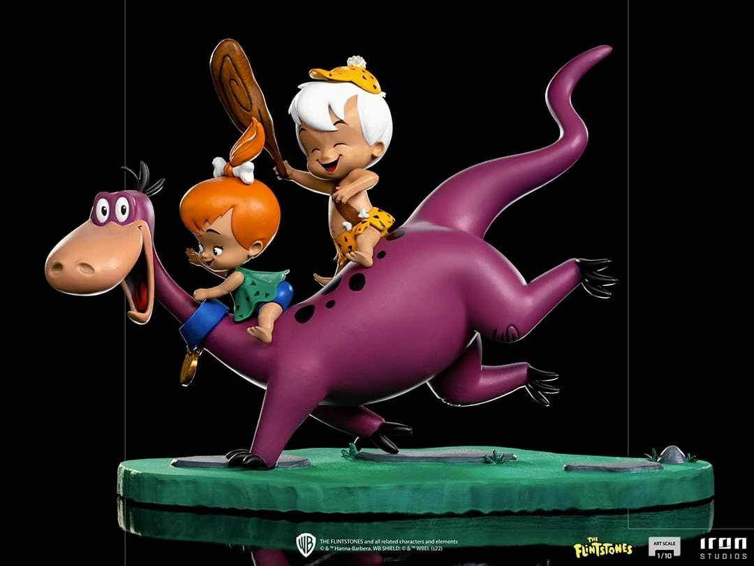 Official Iron Studios The Flintstones Dino, Pebbles And Bamm-Bamm 1:10 Art Scale Statue Premium Collectibles