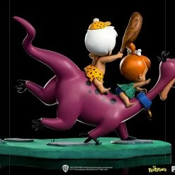 Official Iron Studios The Flintstones Dino, Pebbles And Bamm-Bamm 1:10 Art Scale Statue Premium Collectibles