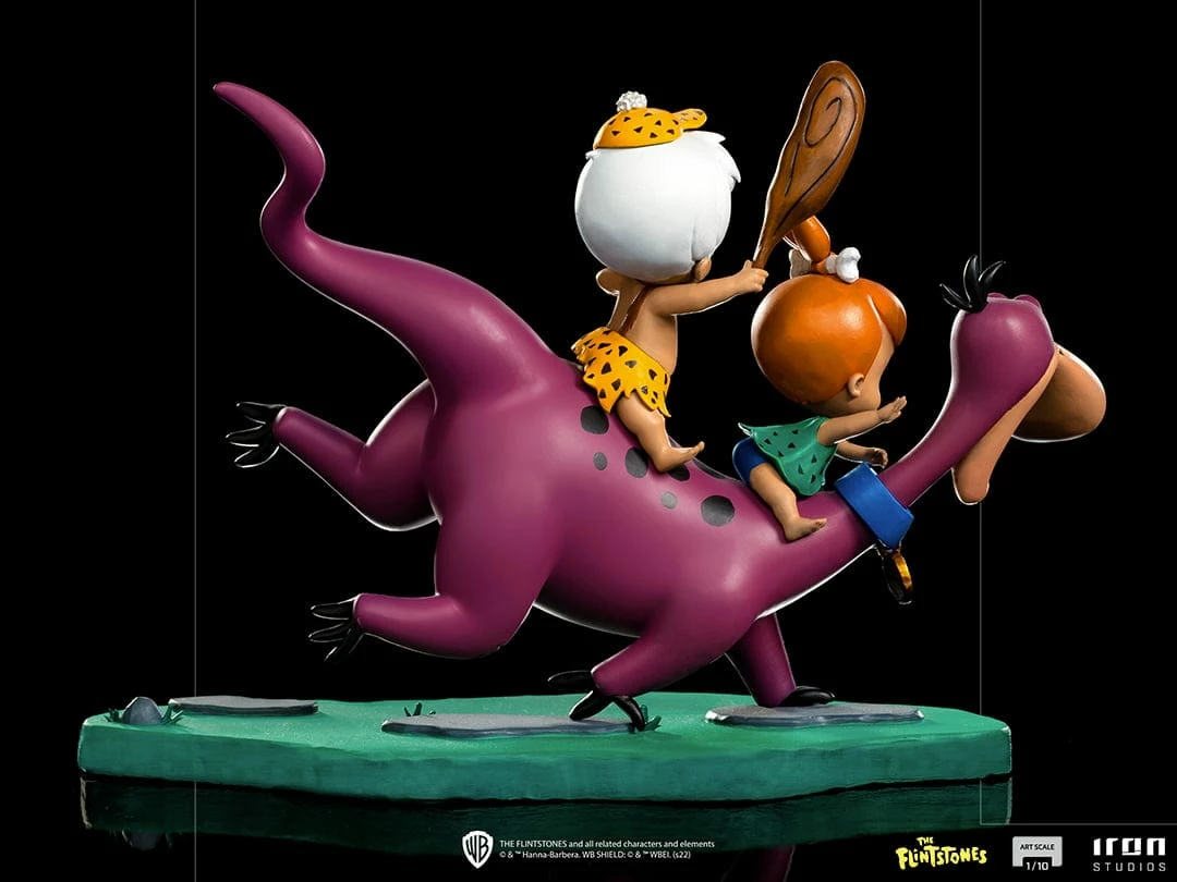 Official Iron Studios The Flintstones Dino, Pebbles And Bamm-Bamm 1:10 Art Scale Statue Premium Collectibles