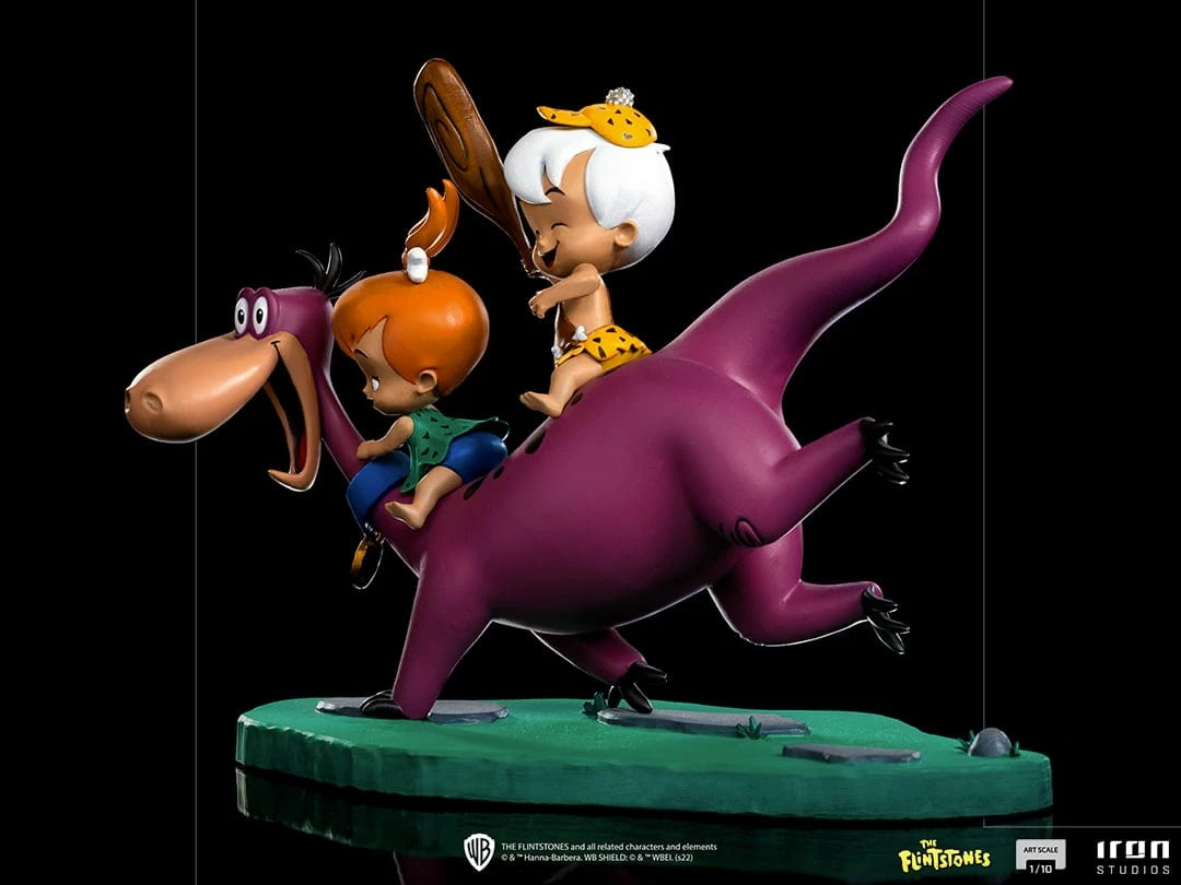 Official Iron Studios The Flintstones Dino, Pebbles And Bamm-Bamm 1:10 Art Scale Statue Premium Collectibles