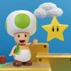 Nintendo Official Super Mario Green Toad With Super Star 10cm / 4" Figure