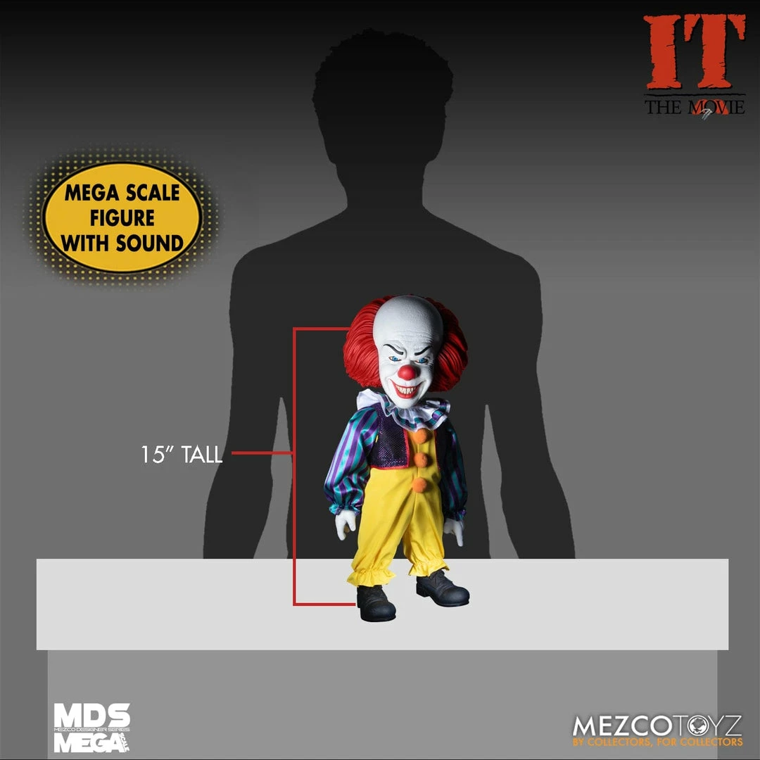 Horror IT 1990 Pennywise 15 Inch Mds Mega Figure With Sound