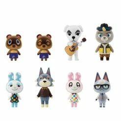 Official Nintendo Animal Crossing New Horizons 8 Piece Flocked Dolls Mini Figure Collection Wave 2