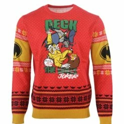 DC Christmas Jumper Official Batman Deck The Halls Christmas Jumper / Ugly Sweater