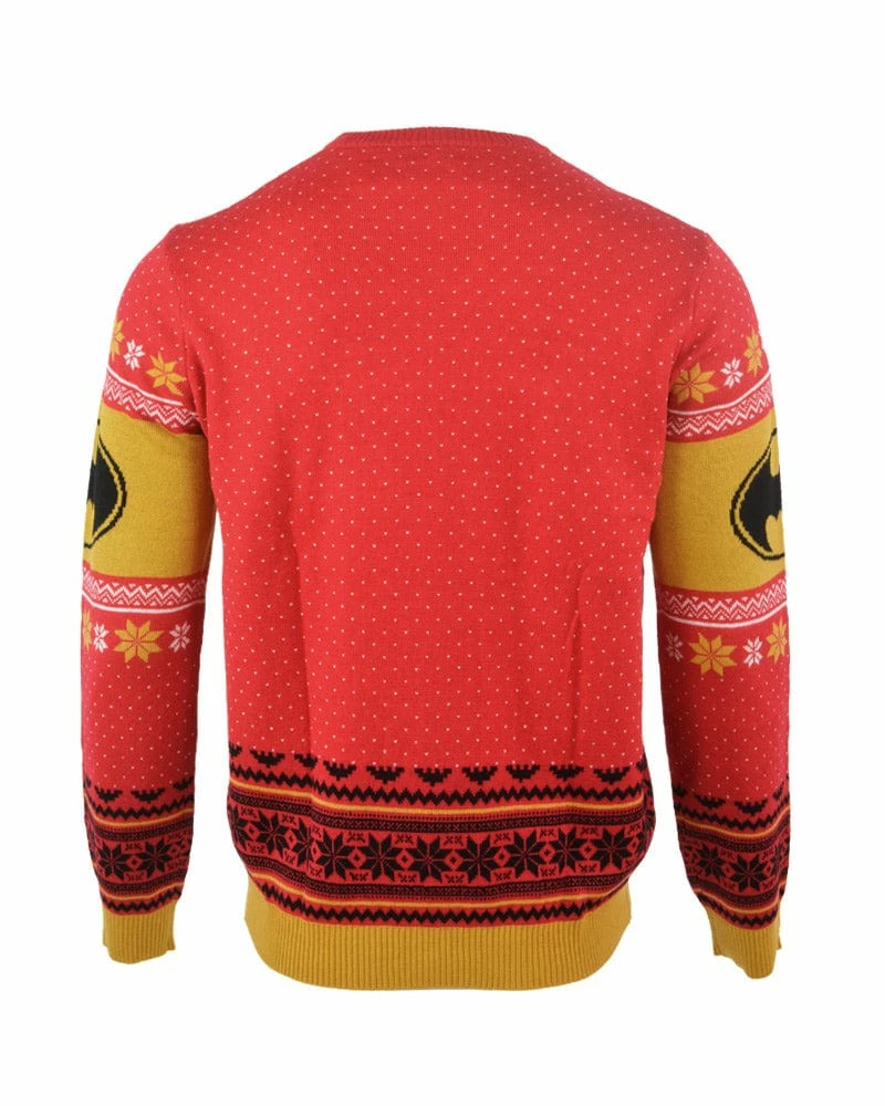 DC Christmas Jumper Official Batman Deck The Halls Christmas Jumper / Ugly Sweater