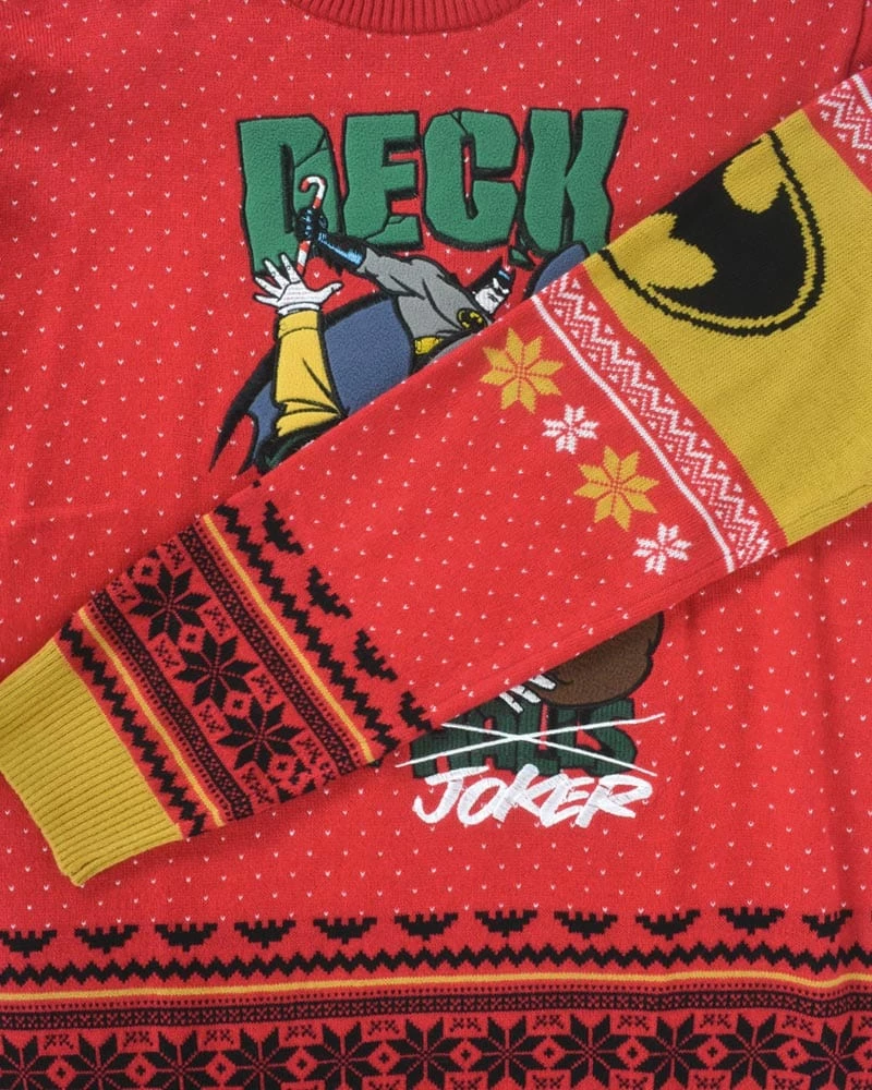 DC Christmas Jumper Official Batman Deck The Halls Christmas Jumper / Ugly Sweater