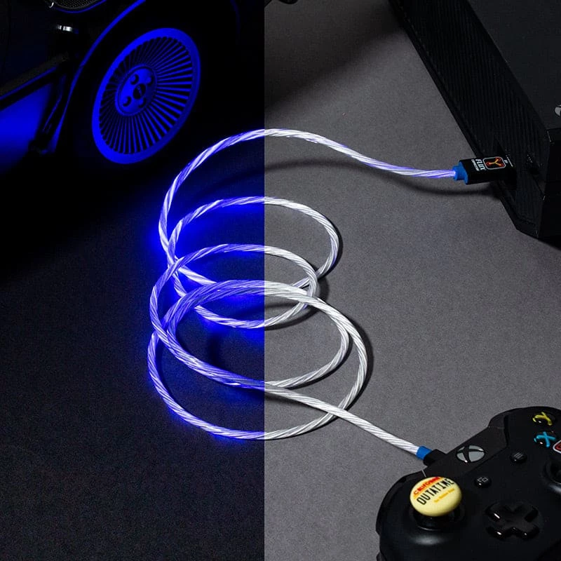 Official Back To The Future LED Micro USB Cable & Thumb Grips (PS4 And Xbox One) Gaming Accessories