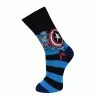 Official Marvel Captain America Black/Blue Socks (UK 6-8 EU 39-42) Apparel