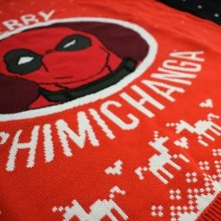 Marvel Christmas Jumper Official Marvel Deadpool Merry Chimichanga Christmas Jumper / Ugly Sweater - UK 4XL/US 3XL