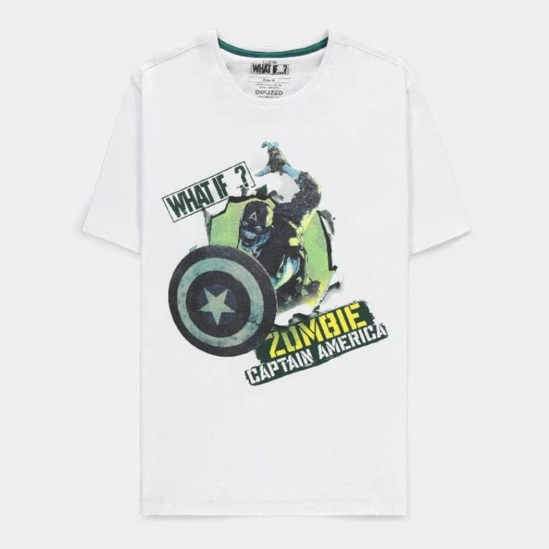 Apparel Official Marvel What If...? Zombie Captain America Unisex Short Sleeved T-Shirts