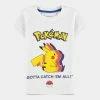 Official Pokemon Pikachu Silhouette Girl's Short Sleeved T-Shirts