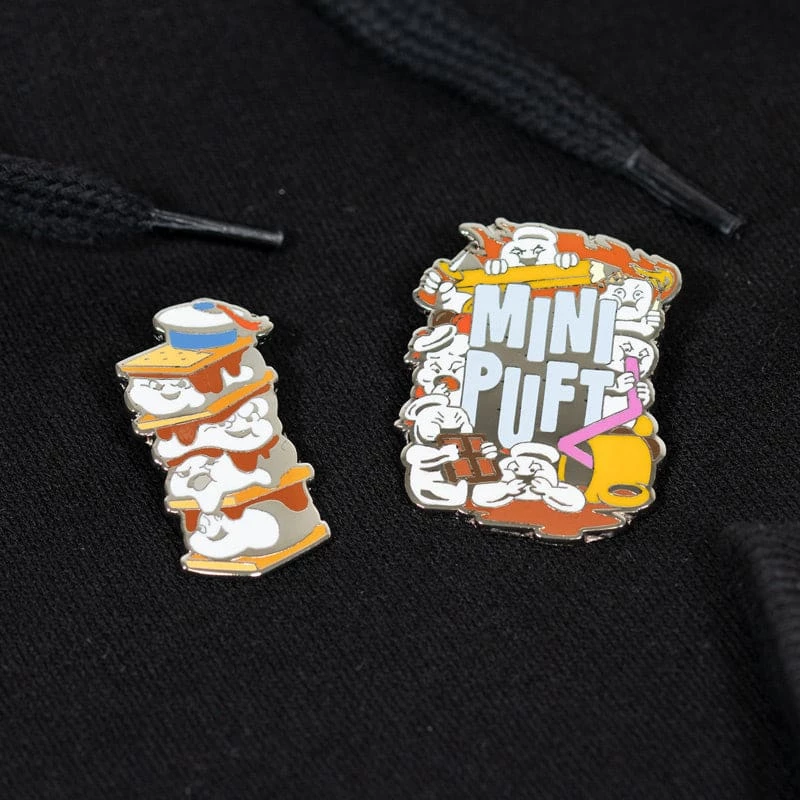 Ghostbusters Afterlife Accessories Pin Kings Ghostbusters Enamel Pin Badge Set 2.1 – Stay Puft S’mores & Mini Puft