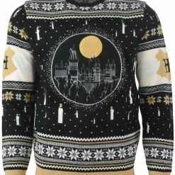 Harry Potter Christmas Jumper Official Harry Potter Hogwarts Castle Candles LED Christmas Jumper / Ugly Sweater