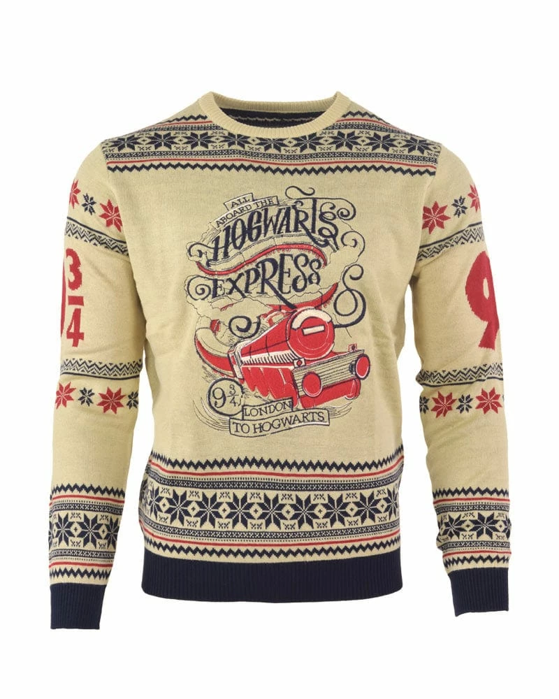 Harry Potter Christmas Jumper Official Harry Potter Hogwarts Express Christmas Jumper / Ugly Sweater