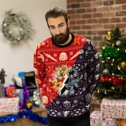 Masters Of The Universe Official He-Man Vs. Skeletor Christmas Jumper / Ugly Sweater