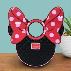 Loungefly Disney Minnie Mouse Quilted Bow Head Crossbody Bag