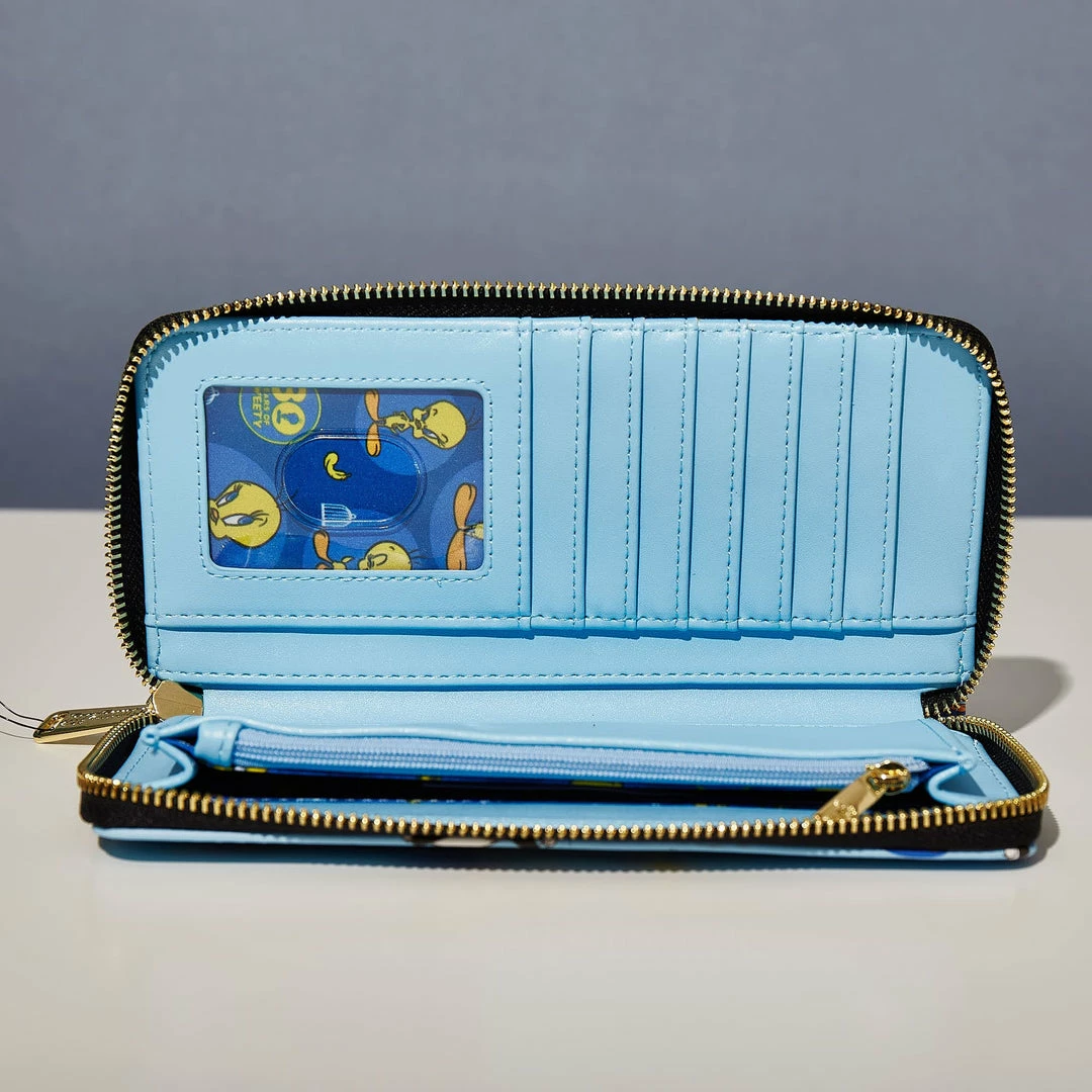 LoungeFly Looney Tunest Tweety & Sylvester Aop Zip Wallet