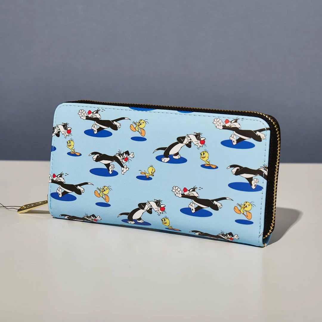 LoungeFly Looney Tunest Tweety & Sylvester Aop Zip Wallet