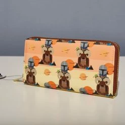 LoungeFly Star Wars Mandalorian Bantha Ride Aop Zip Around Wallet