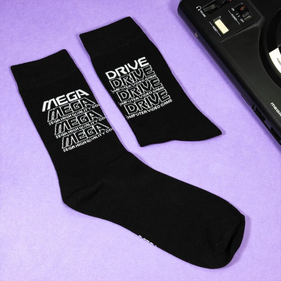 Official Mega Drive ‘Retro Logo’ Black Socks (One Size)