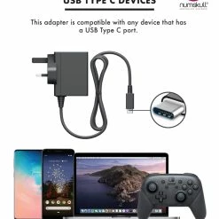 Numskull Nintendo Switch Main Adaptor USB C Fast Charger Gaming Accessories