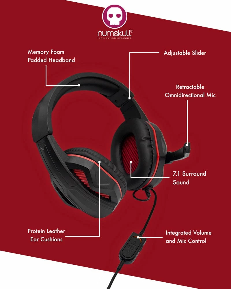 Numskull Multi-Format Gaming Headset For PS4/Xbox One/Nintendo Switch/PC/Mac/Xbox 360