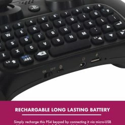 Numskull PlayStation 4 PS4 Bluetooth Wireless Mini Keyboard / Chatpad