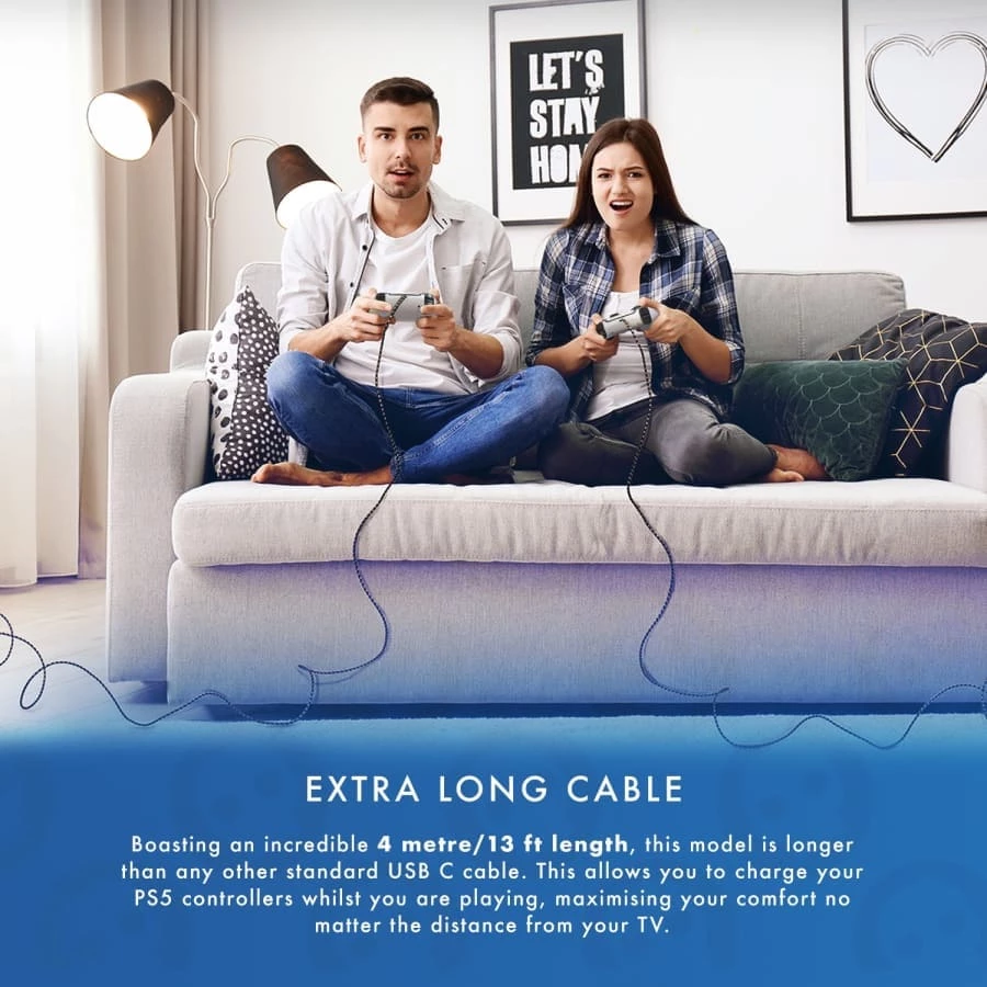 Numskull PlayStation 5 / PS5 Play And Charge USB C Charging Cable