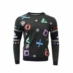 PlayStation Christmas Jumper Official PlayStation Symbols Black Christmas Jumper / Ugly Sweater
