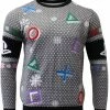 PlayStation Christmas Jumper PlayStation Symbols Grey Sweater