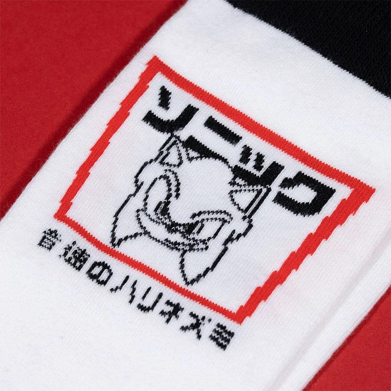 Apparel Official Modern Sonic The Hedgehog Japanese Style White And Black Socks (One Size)