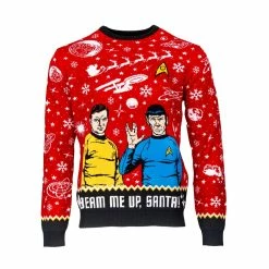 Star Trek Christmas Jumper Official Star Trek βBeam Me Up, Santa!β Christmas Jumper / Ugly Sweater