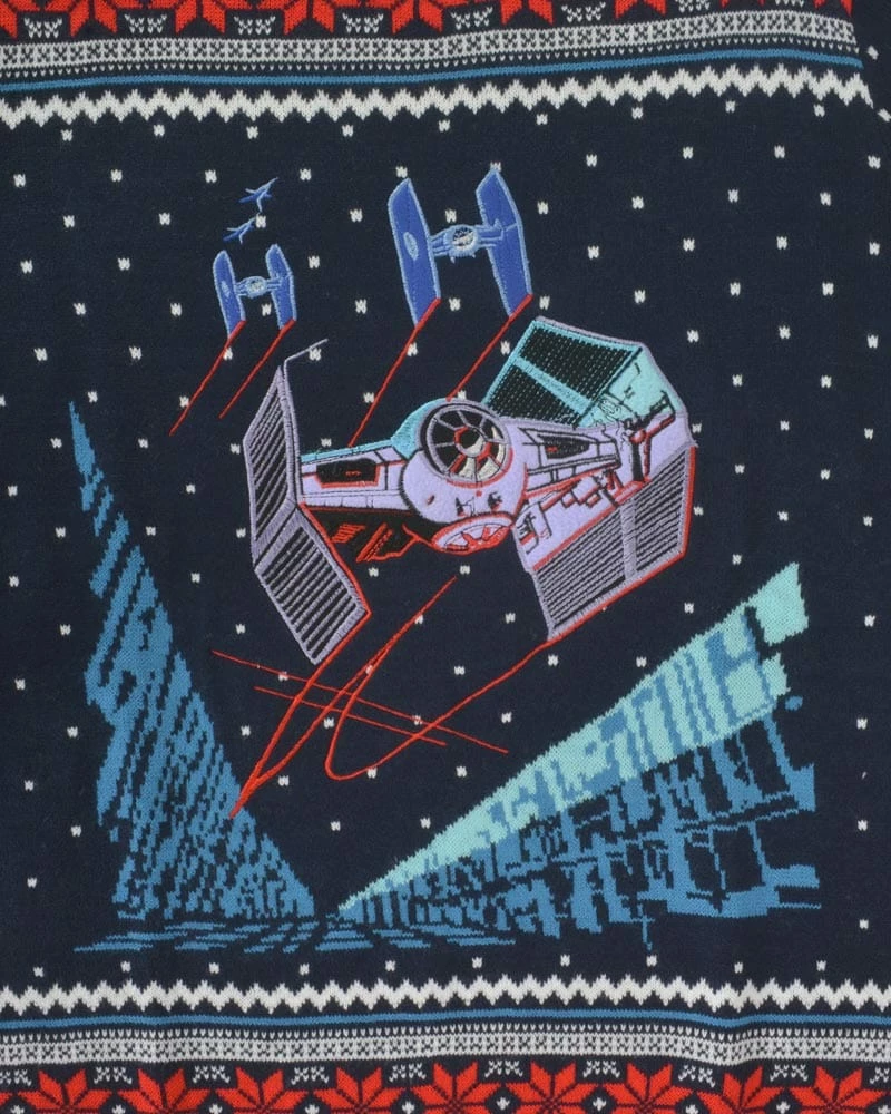Star Wars Christmas Jumper Official Star Wars Tie Fighter Battle Of Yavin Christmas Jumper / Ugly Sweater