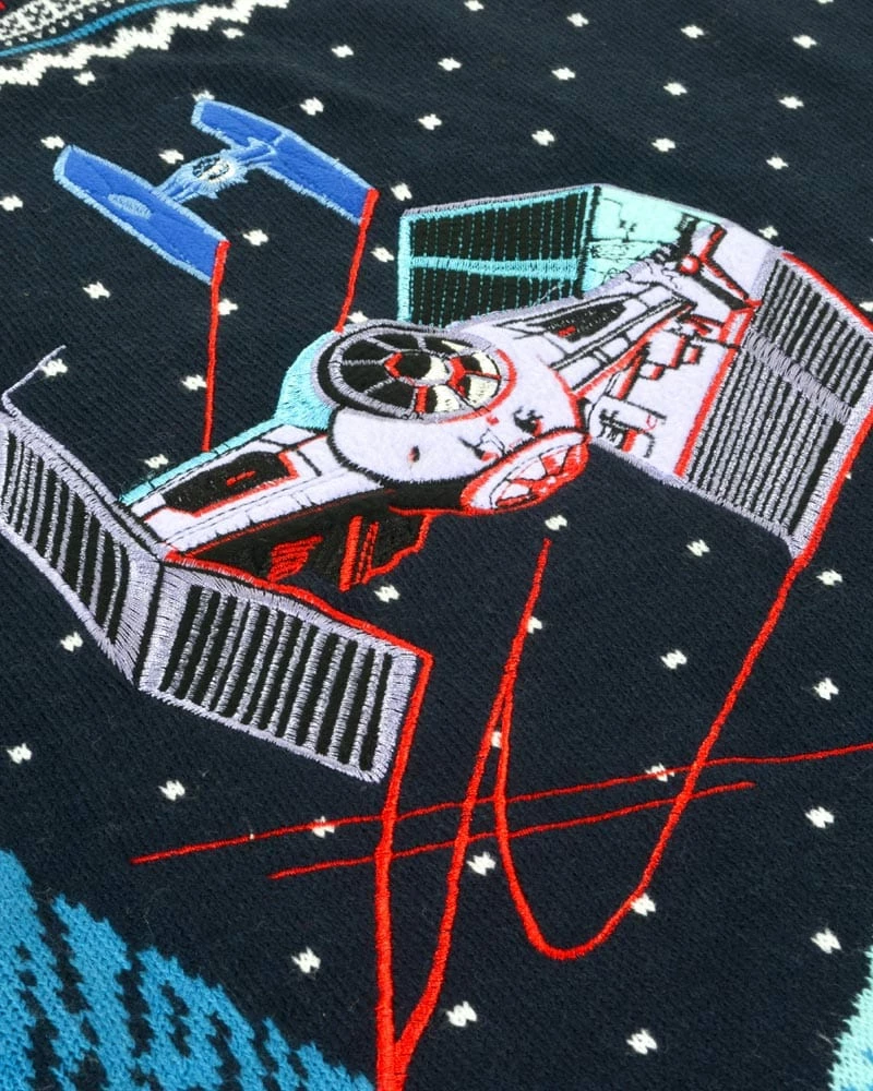 Star Wars Christmas Jumper Official Star Wars Tie Fighter Battle Of Yavin Christmas Jumper / Ugly Sweater