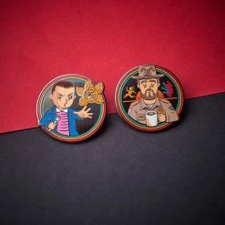 Pin Kings Stranger Things Enamel Pin Badge Set 1.1 – Eleven And Jim Accessories