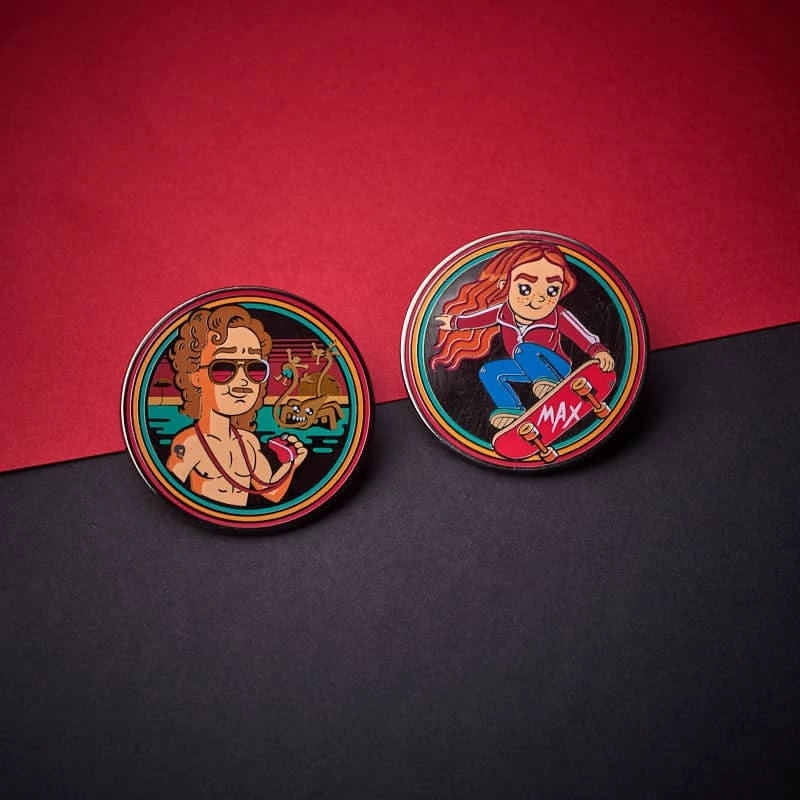 Pin Kings Stranger Things Enamel Pin Badge Set 1.2 β Billy And Max Accessories
