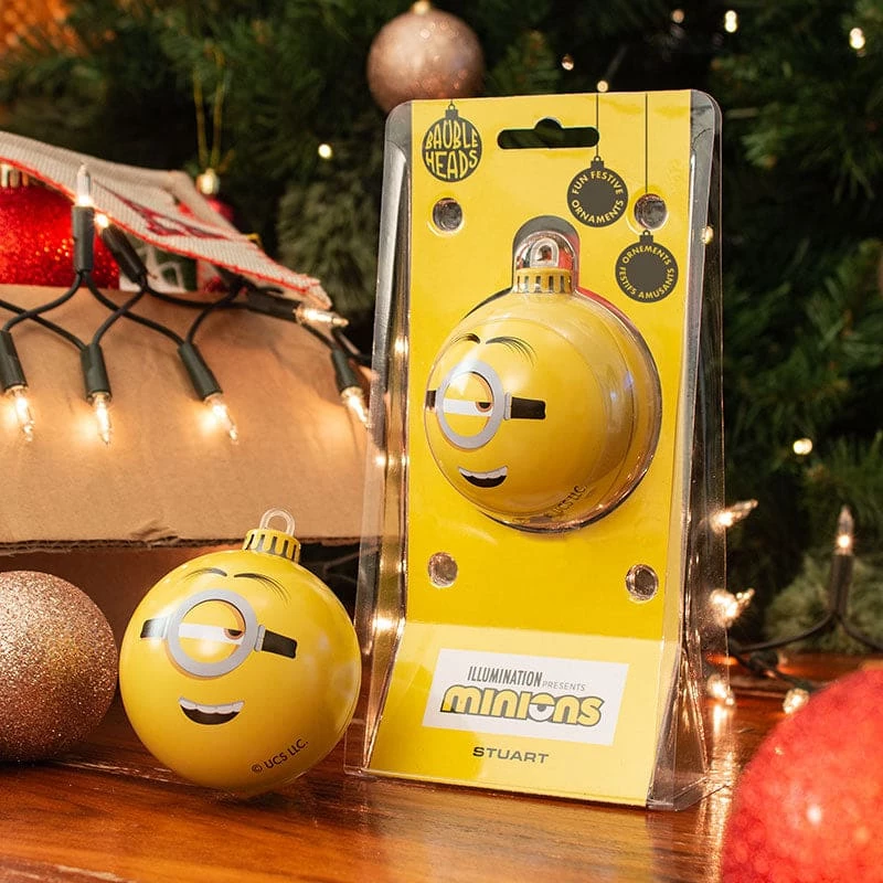 Minions Christmas Decoration Bauble Heads Minions ‘Stuart’ Christmas Decoration / Ornament