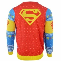 DC Christmas Jumper Official Superman'Bad Guys Get Coal' Christmas Jumper / Ugly Sweater