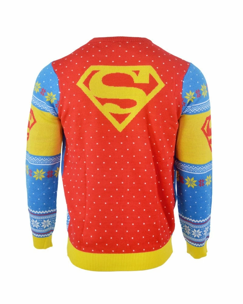 DC Christmas Jumper Official Superman 'Bad Guys Get Coal' Christmas Jumper / Ugly Sweater