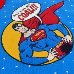 DC Christmas Jumper Official Superman'Bad Guys Get Coal' Christmas Jumper / Ugly Sweater