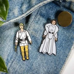 Accessories Pin Kings Star Wars Enamel Pin Badge Set 1.1 - Luke Skywalker And Princess Leia