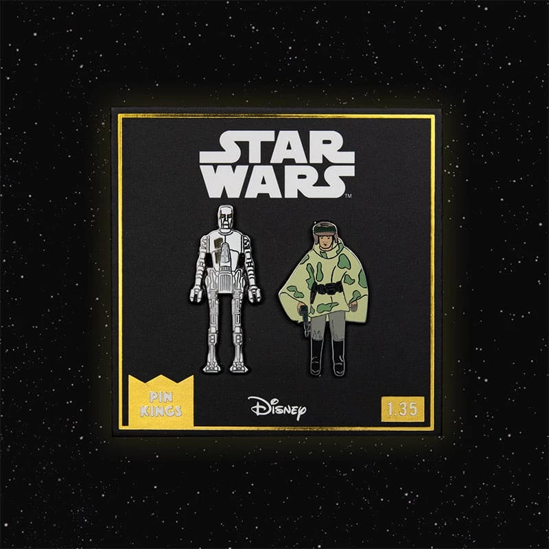 Accessories Pin Kings Star Wars Enamel Pin Badge Set 1.35 β 8D8 And Princess Leia Organa (in Combat Poncho)