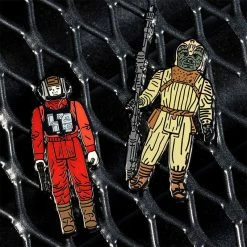 Pin Kings Star Wars Enamel Pin Badge Set 1.37 – B-Wing Pilot And Klaatu (in Skiff Guard Outfit) Accessories
