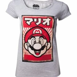 Official Super Mario Japanese Mario Women's T-Shirts Apparel