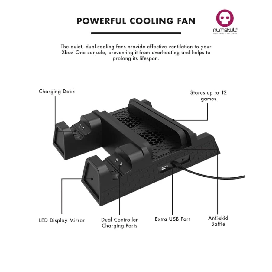 Numskull Xbox One Multi Function 5 In 1 Docking Station / Console Stand Gaming Accessories